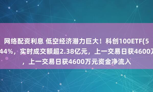 网络配资利息 低空经济潜力巨大！科创100ETF(588190)上涨0.44%，实时成交额超2.38亿元，上一交易日获4600万元资金净流入