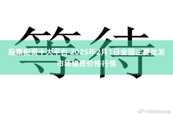 股票配资十大平台 2025年2月1日全国主要批发市场猪皮价格行情